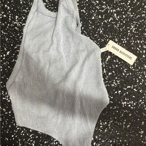 Urban Outfitters Sky Blue Ribbed Bodysuit